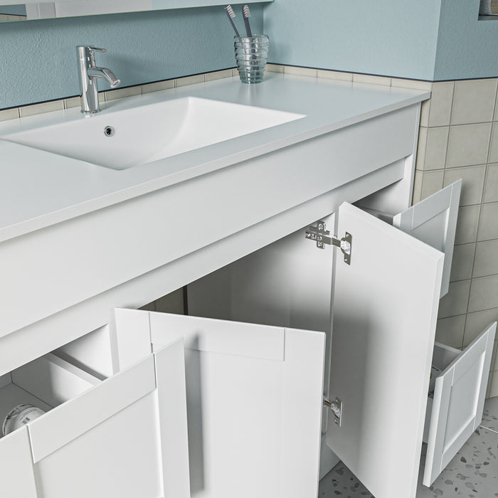 Hampton 1200mm Matte White Freestanding Vanity V1FS-1200-MW