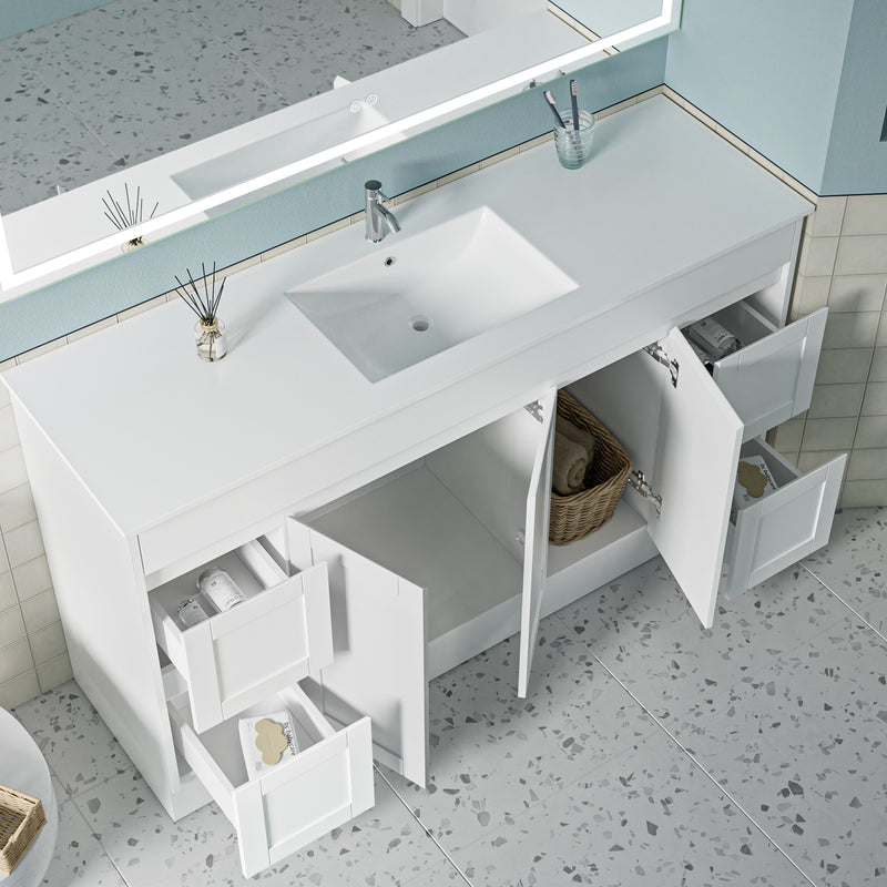 Hampton 1500mm Matte White Freestanding Vanity V1FS-1500-MW