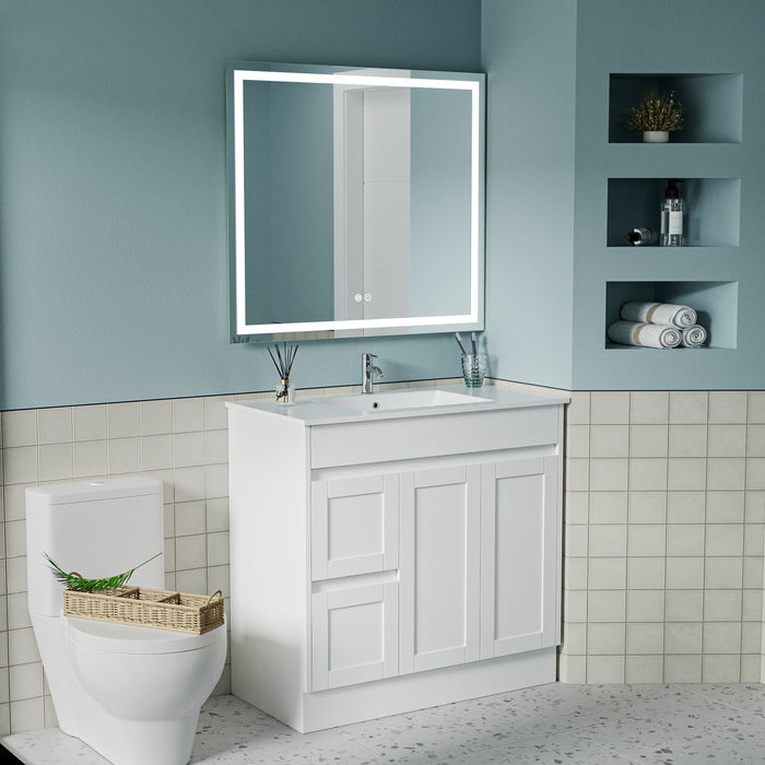 Hampton 900mm Matte White Freestanding Vanity V1FS-900(L/R)-MW