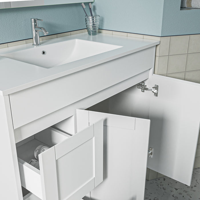 Hampton 900mm Matte White Freestanding Vanity V1FS-900(L/R)-MW