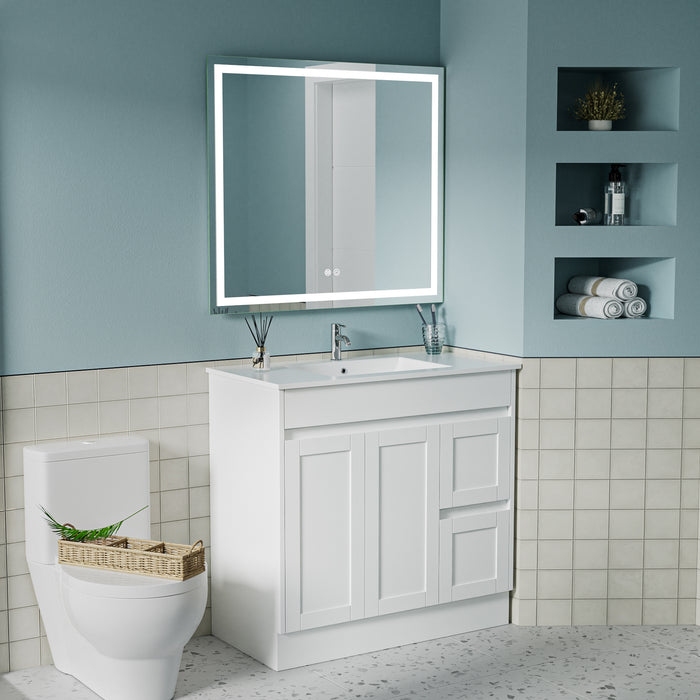 Hampton 900mm Matte White Freestanding Vanity V1FS-900(L/R)-MW