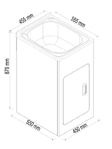 BLC-T35B Tulsa Laundry Troughs with Metal Cabinet (35 litre)