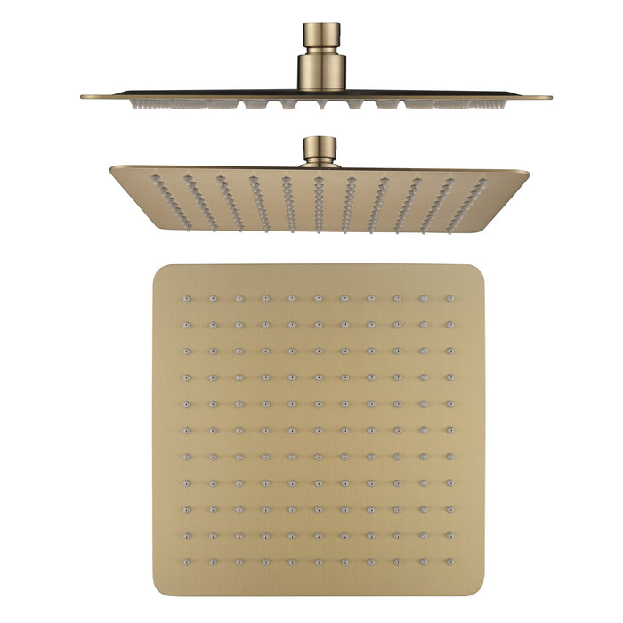 250mm (10 inch) Brushed Gold Square Shower Head