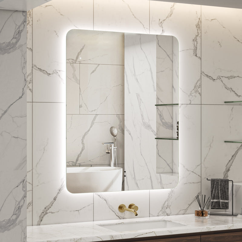 Touchless LED Mirror 800x1000 Rectangular Frameless Backlit LED Mirror TLMR1-80100
