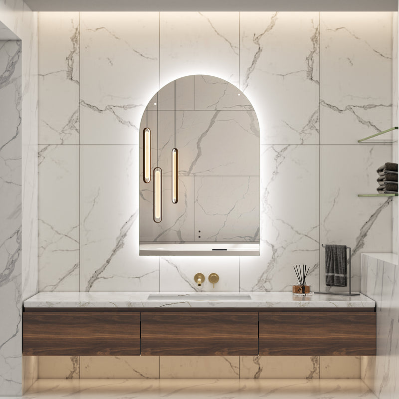 Touchless LED Mirror 600x900 Arched Frameless Backlit LED Mirror TLMR3-6090