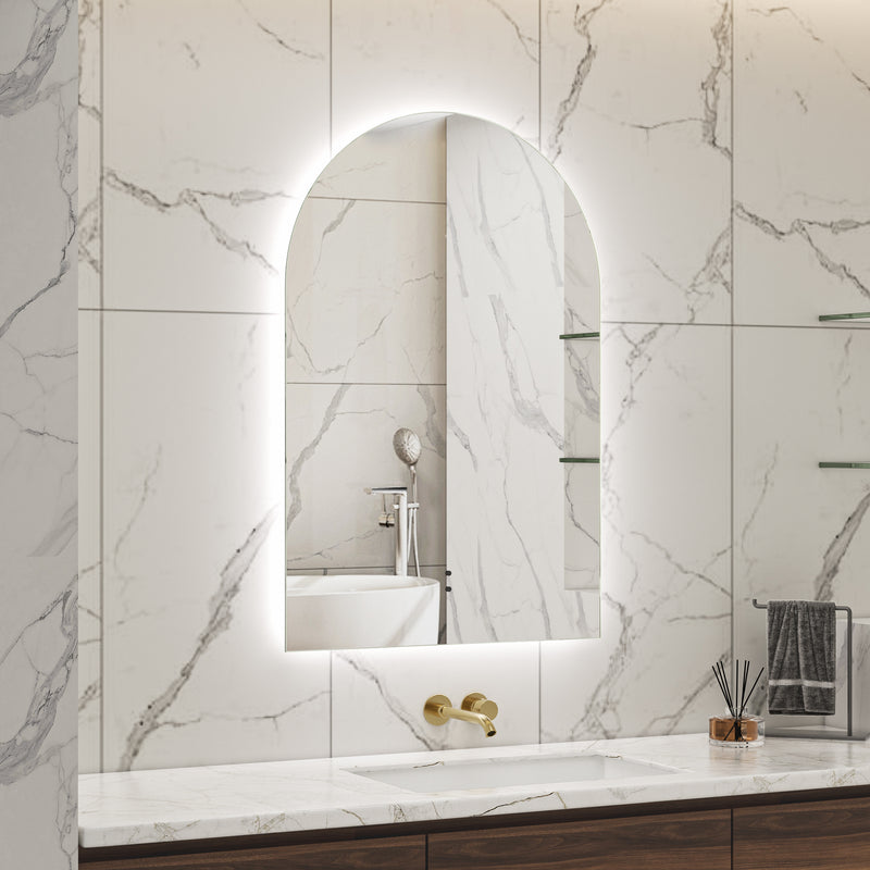 Touchless LED Mirror 600x900 Arched Frameless Backlit LED Mirror TLMR3-6090