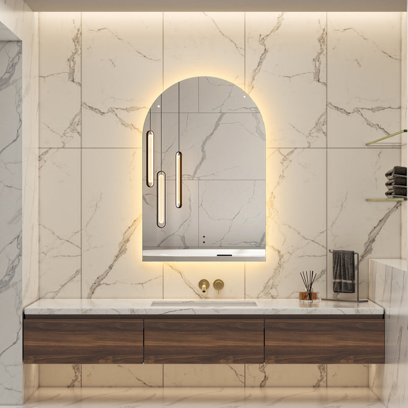 Touchless LED Mirror 600x900 Arched Frameless Backlit LED Mirror TLMR3-6090