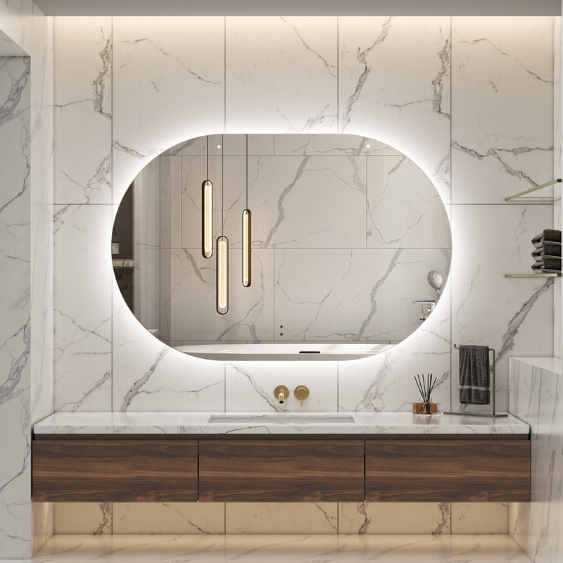Touchless LED Mirror 1200x800 Oval Frameless Backlit LED Mirror TLMR6-12080