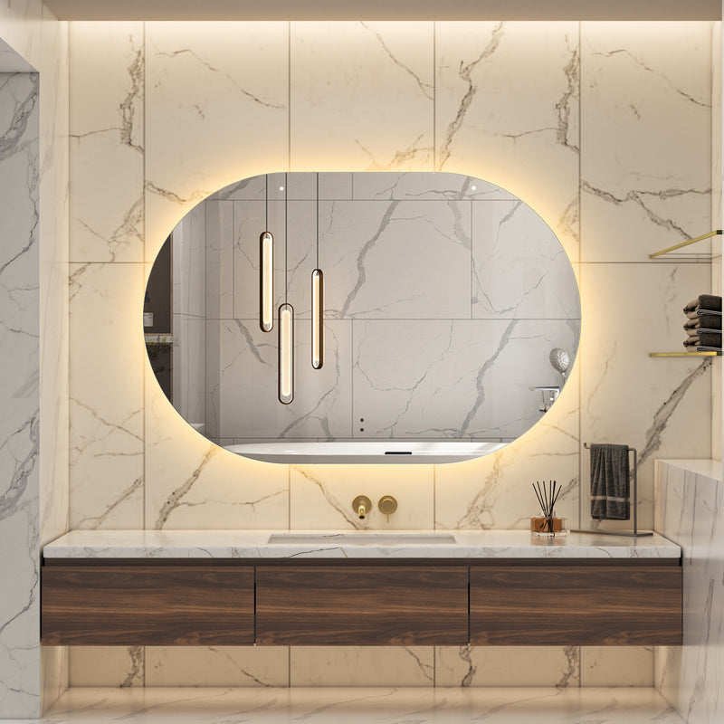 Touchless LED Mirror 1200x800 Oval Frameless Backlit LED Mirror TLMR6-12080