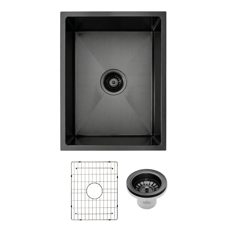 Emma 350x450x220 Gunmetal Black Single Bowl Stainless Steel Sink