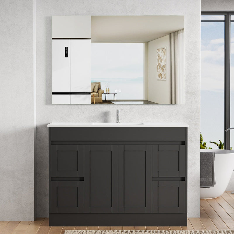 Hampton 1200mm Matte Black Freestanding Vanity V1FS-1200-MB