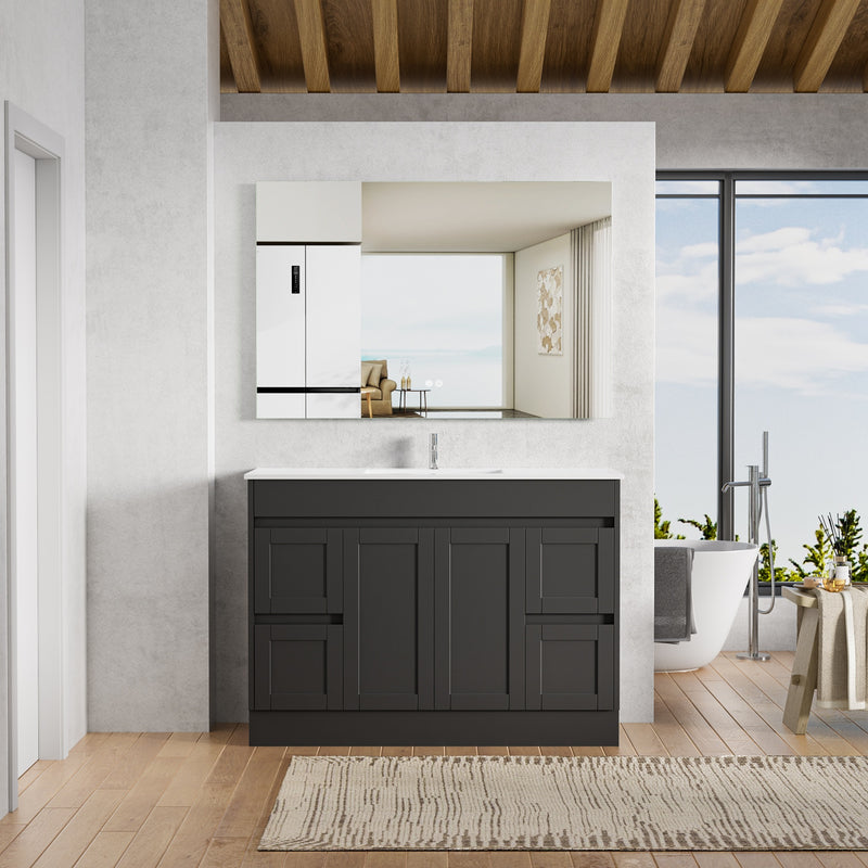 Hampton 1200mm Matte Black Freestanding Vanity V1FS-1200-MB