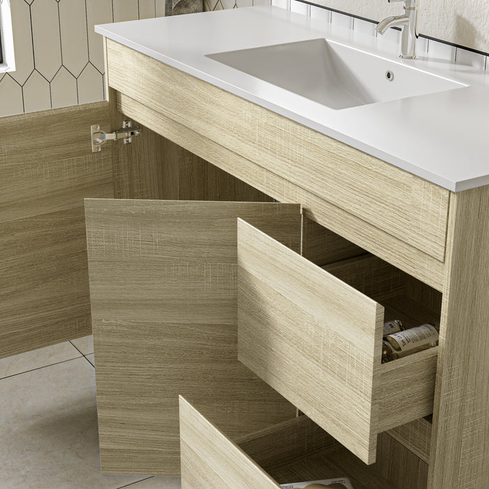 Roma 1200mm Natural Oak Timber Look Freestanding Vanity V2FS-1200(L/R)-T1