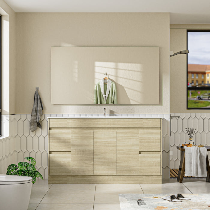 Roma 1500mm Natural Oak Timber Look Freestanding Vanity V2FS-1500-T1