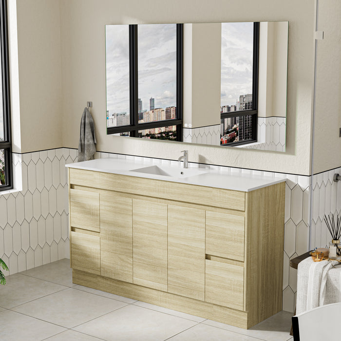Roma 1500mm Natural Oak Timber Look Freestanding Vanity V2FS-1500-T1