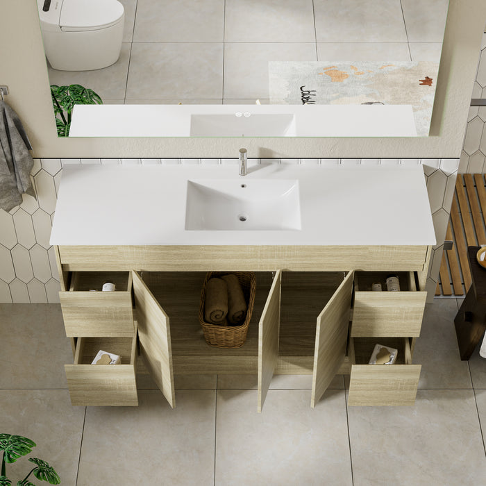 Roma 1500mm Natural Oak Timber Look Freestanding Vanity V2FS-1500-T1