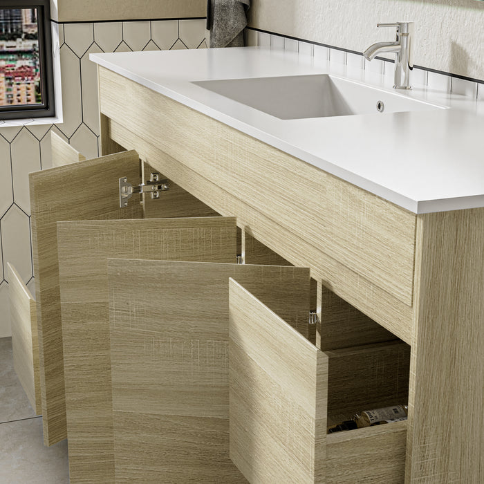 Roma 1500mm Natural Oak Timber Look Freestanding Vanity V2FS-1500-T1